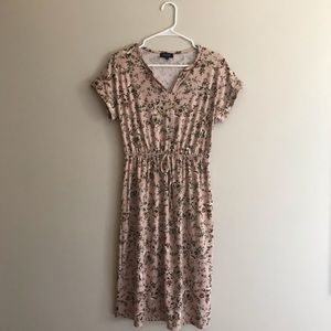 Blush, floral print dress
